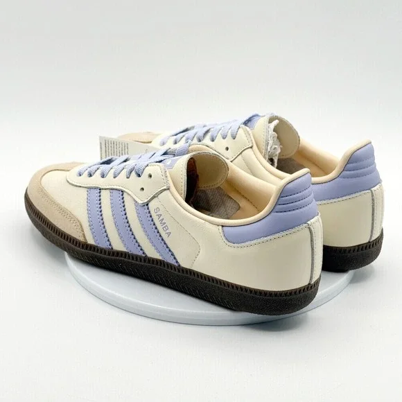 Adidas Samba OG W Leather Size 9 Womens Cream/Violet/Sand JI2678 - Picture 6 of 12